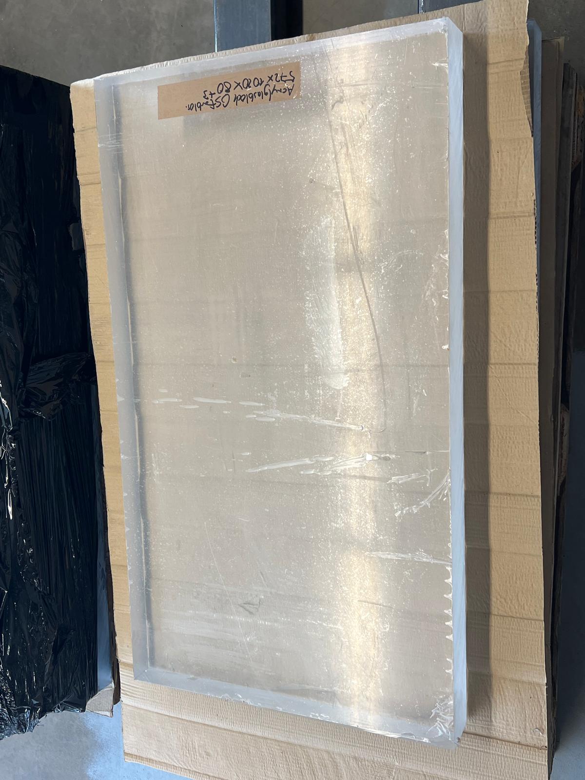 080 mm | Acrylglasblockrest 572 x 1020 x 80 mm, GS farblos