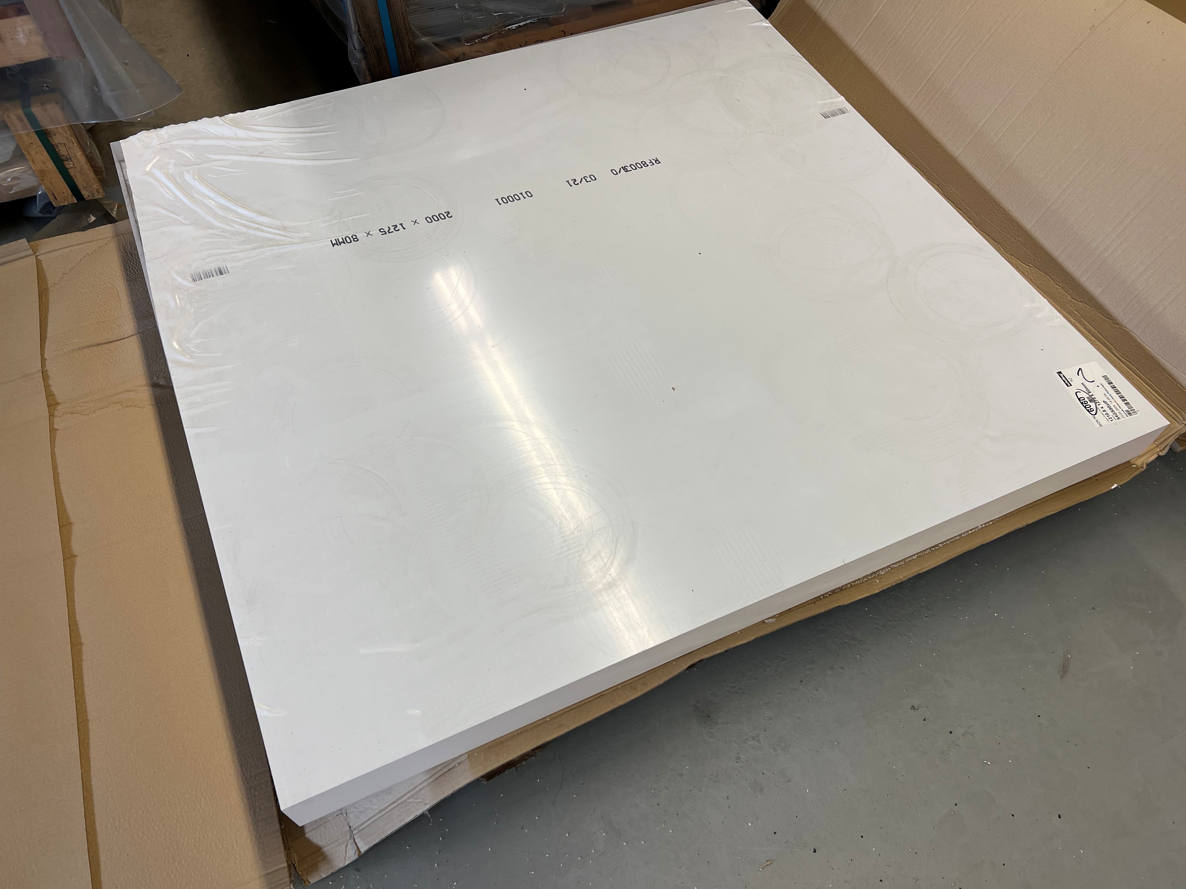 Acrylglas 1210 x 1275 x 80 mm, GS, farblos, Blockrest