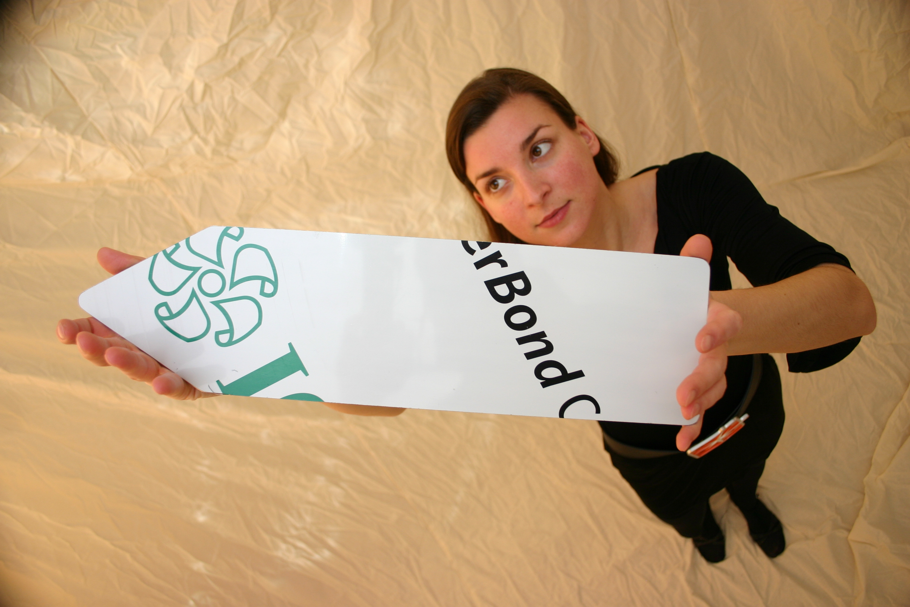 IMG_0081 10 Stück im Set Pfeilschild weiß, 605 x 158 x 3mm, blanko, a. MasterBond, Dibond o.Ä., CNC-gefräst