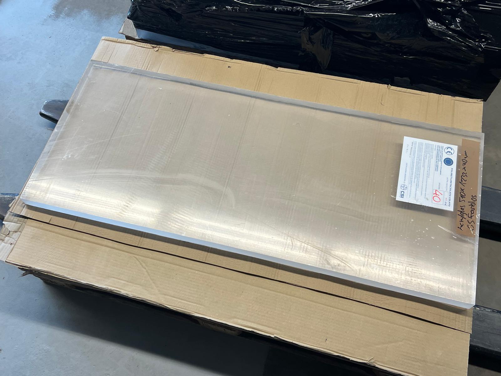 040 mm | Acrylglasblockrest 510 x 1232 x 40 mm, GS farblos
